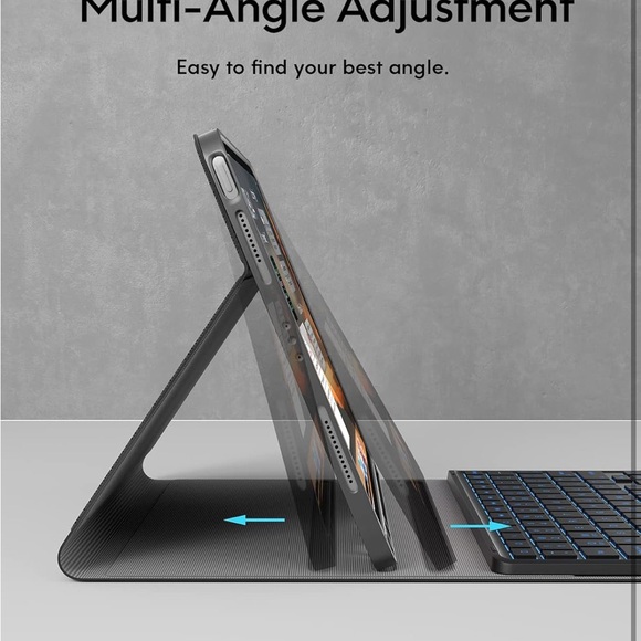 iPad Air 11 Inch Case with Keyboard (M2, 2024), 7-Color Backlight, - Picture 5 of 5